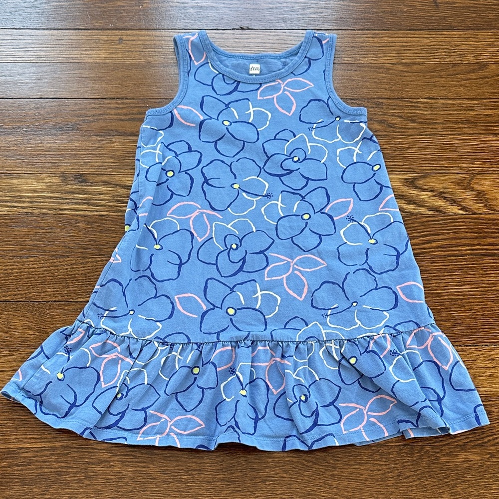 Tea Collection Blue Floral Kids Dress
